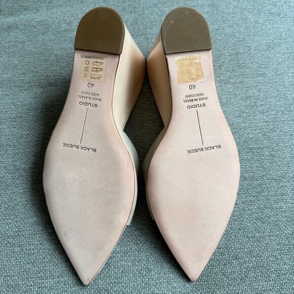 BLACK SUEDE STUDIO Paloma Wedge Sandal Cream Transparent Upper Sz 9.5 - Picture 9 of 13